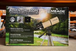 A boxed as new Meade Adventure Scope refracting telescope