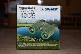 A boxed as new Meade Wilderness 10 x 25 binoculars