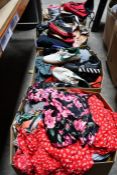Four boxes of pre-owned clothing and related to include Zara and Levis
