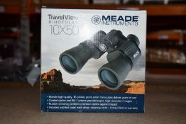 A boxed as new Meade travel view 10 x 50 binoculars