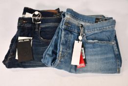 A pair of Diesel slim D-Struct stretch jogg sweat jeans (Size W34) and a pair of Diesel straight D-M