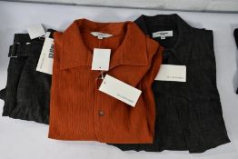 A LE 17 SEPTEMBRE trousers and shirt in black, EU 48, plus orange shirt, EU 48