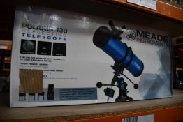 A boxed as new Meade Polaris 130 reflector telescope