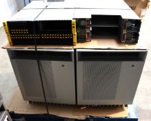 COLLECTION ONLY: Four pre-owned HP 3Par Storserv Storage Shelves and two pre-owned HP SN8000B SAN Di