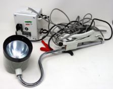 COLLECTION ONLY: Six pre-owned Daray Ex MOD Clip On Lamps in Cream/Grey (12V Battery or 240V Mains P