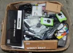 COLLECTION ONLY: A quantity of new and pre-owned electrical items and accessories (One box. Sold as