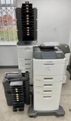 COLLECTION ONLY - SOLD FOR PARTS: A pre-owned Lexmark M5170 A4 Mono Laser Printer with four extra pa
