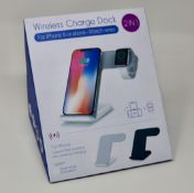 Twenty three boxed as new 2-in-1 Wireless Charging Docks for Apple iPhone and Apple Watch.