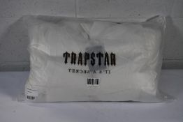 An as new Trapstar Irongate Embossed Puffer in Matt Off White, Size M