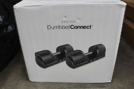 A Pre-owned JaxJox Dumbbell Connect, Adjustable Dumbbells in Cool Grey, Item is untested, Viewing is