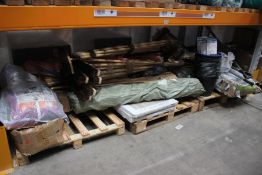 Miscellaneous garden/outdoor related items to include brushes and a tent cover.