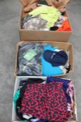 A large quantity of Boden clothing (assorted styles and sizes, ladies' and gents', three boxes full)