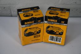 Two as new Dewalt Lithium Ion 18v batteries (DCB184)