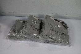 Three Effortless grey lounge sets (1 x S, 1 x M, 1 x L)