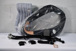 An as new Coblentz leather horse collar with pad, two leather ham straps, plus side racks