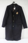 A women's pre-owned Ralph Lauren Crest Logo Lined Coat in navy (14W).