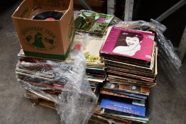 A pallet of LP Vinyl Records to include John Lennon, Duran Duran, welcome to the pleasuredome.