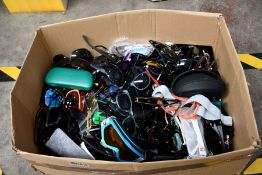 A box of new and used branded/unbranded sunglasses. Approx. 100-150