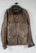 A pre-owned Gucci Vintage Leather Jacket in brown (58).