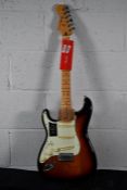 An as new Fender Player Plus Stratocaster, left-handed with gig bag