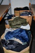 Five boxes of assorted pre-owned clothing and related