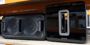 COLLECTION ONLY: A pre-owned SONOS SUB Wireless Subwoofer and a pre-owned Sony GTK-XB7 Wireless Spea