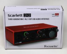 A boxed as new Focusrite Scarlett 2i2 Gen 3 USB Audio Interface (Box sealed) (EAN: 815301005162).