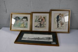 Three Mark Huskinson prints to include Claret Slipped Down Like Silk Knickers, Full Fruity, Over Sec