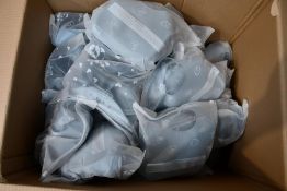 A 10-piece Baby Feeding Set Silicone Suction Bowl Portion Plate Bib Fork Spoon in blue x 29