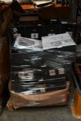 A pallet of returns to include bluetooth speakers, power banks and LP boxes (Viewing advised)