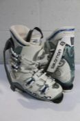 A pair of women's pre-owned Salomon X-PRO 90 Ski Boots (24).