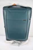 An as new Samsonite D'Lite Spinner 78/29 EXP in Petrol Grey