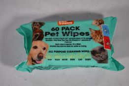 A box of Pet Touch pet wipes 60 wipes per pack (Approximately 48 packs).