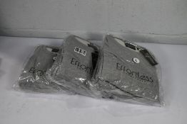 Three Effortless grey lounge sets (1 x S, 1 x M, 1 x L)