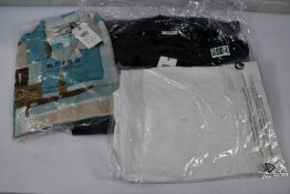 Three men's Reiss shirts (SS), two Mercerised Cuban and one Deekay Cuban (All large)