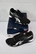A pair of boxed Reebok Nano X3 unisex in CBlACK/FTWWHT/SMAORA (Size 10.5) (Box slightly damaged).