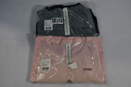 Two Lululemon classic fit cotton blend t - shirts to include 1 x pink (Size 12