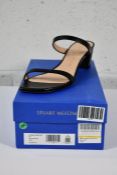A pair of as new Stuart Weitzman Aleena 50 Block Slides in Black, Size 41/10.5B.
