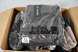 Five Heretic Co. dark/light grey hoodies logo to front and back (Sizes 2 x XL 1 x 2XL 2 x 3XL).