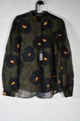 An as new Luisa Cerano Khaki Floral Printed Blouse, Size 34 228242/2472 3742