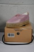 A pair of boxed as new bod pink lace up espadrille shoes (Size 41)