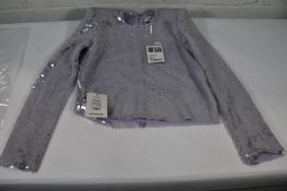 An as new Self-Portrait Lilac sequin top, purple (Size 2 UK 6), slight dust mark on inner neck label