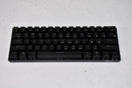 Five Royal Kludge (Model RK61) gaming keyboards Black/Blue switch with light yellow back light.