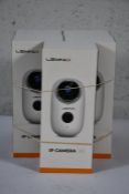 Five boxed as new Lemnoi IP cameras A3 wireless, night vision, motion sensor, indoor/outdoor usage,