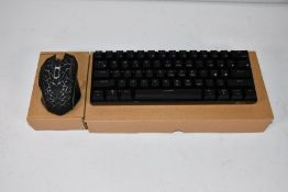 Thirteen Azzor M6 gaming computer mice (Various colours) and two Royal Kludge black gaming keyboards