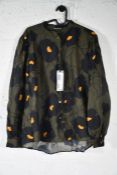 An as new Luisa Cerano Khaki Floral Printed Blouse, Size 40 228242/2472 3742