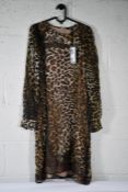 An as new Luisa Cerano Leopard Silk Chiffon Dress Brown, Size 40, 728159/2492