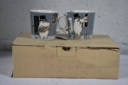 Six boxed as new Arabia Moomin Mugs - Hemulen Yellow (30cl).