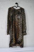 An as new Luisa Cerano Leopard Silk Chiffon Dress Brown, Size 36, 728159/2492