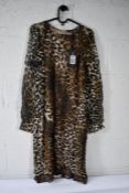 An as new Luisa Cerano Leopard Silk Chiffon Dress Brown, Size 42, 728159/2492